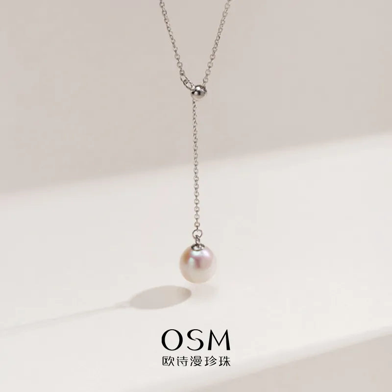 OSM Pearl Necklace 8–9 mm  925 Silver