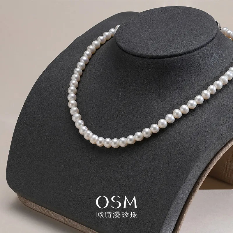 OSM Pearl Necklace 6–7 mm S925 Sterling Silver Clasp