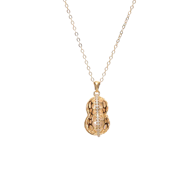 OSM Pearl Necklace 6–7 mm Flat Round 925 Silver / Gold Accents