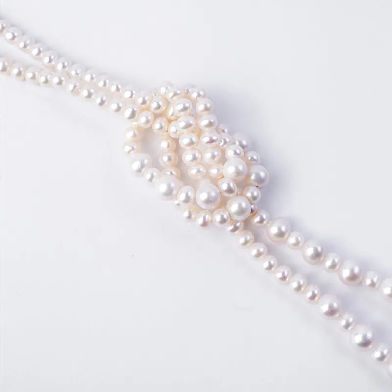 OSM White Pearl Necklace 5–8mm Nearly Round, 160cm