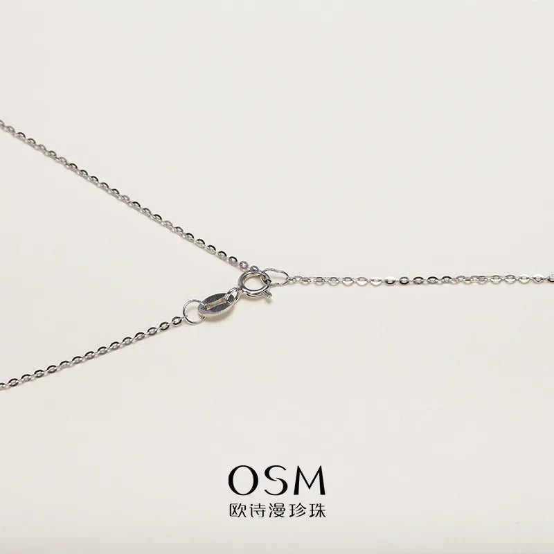 OSM White Pearl Necklace 11–12mm, S925 Silver