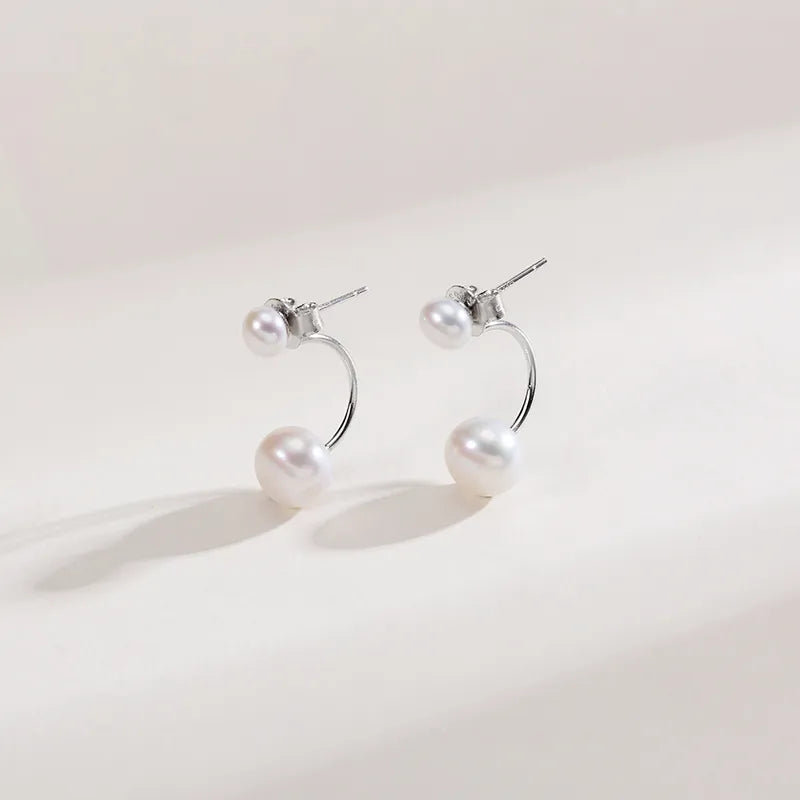 OSM Flat Round Silvery White Earrings 4–8mm – S925 Silver