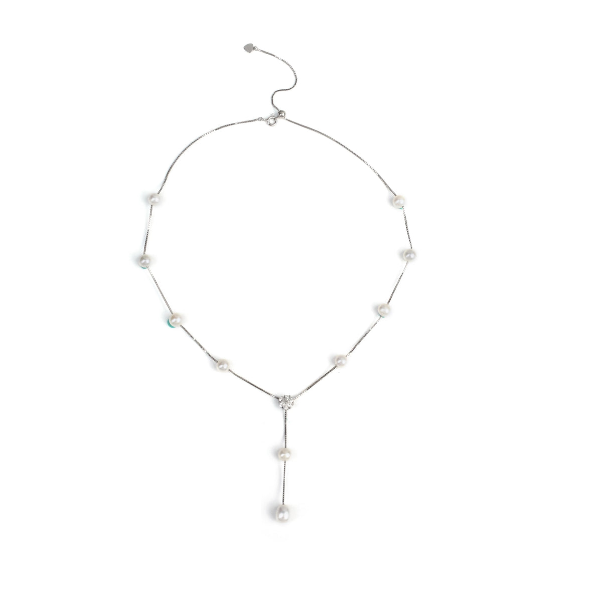 OSM White Pearl Necklace 5–8mm Mixed Shape, S925 Silver