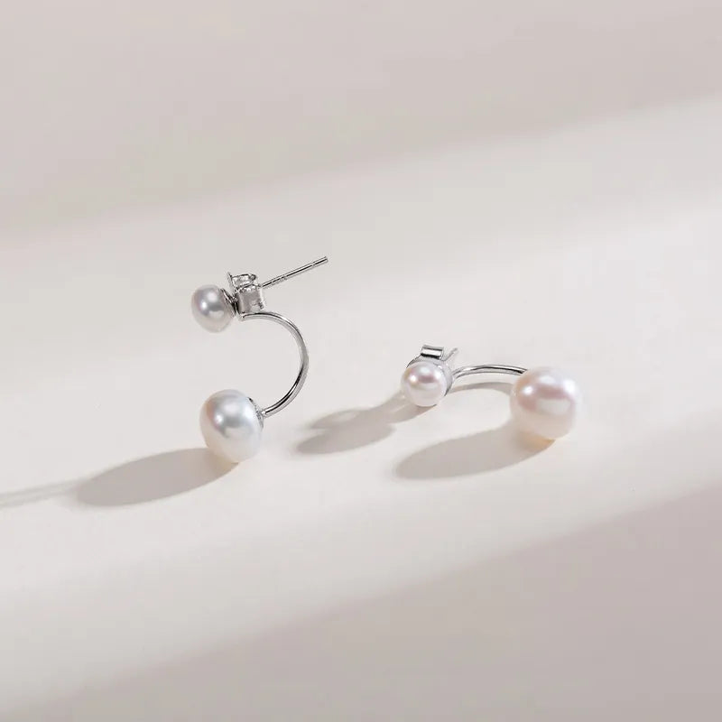 OSM Flat Round Silvery White Earrings 4–8mm – S925 Silver