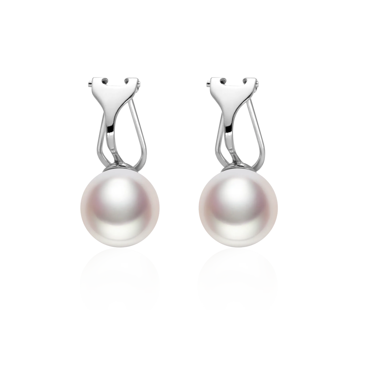 OSM Round Silvery White Earrings 10–11mm – S925 Silver