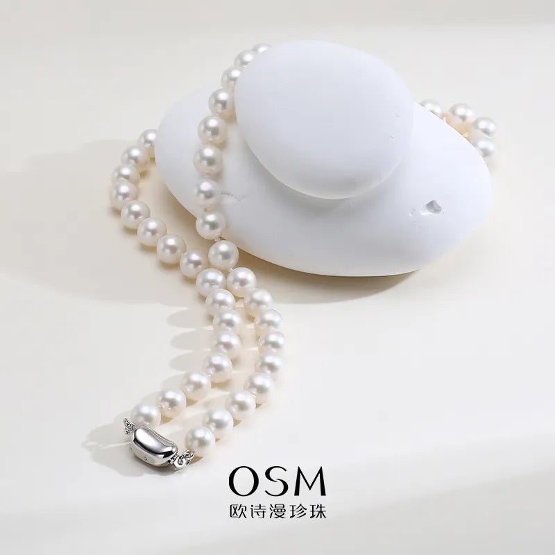 OSM Pearl Necklace 7–8 mm S925 Sterling Silver Clasp