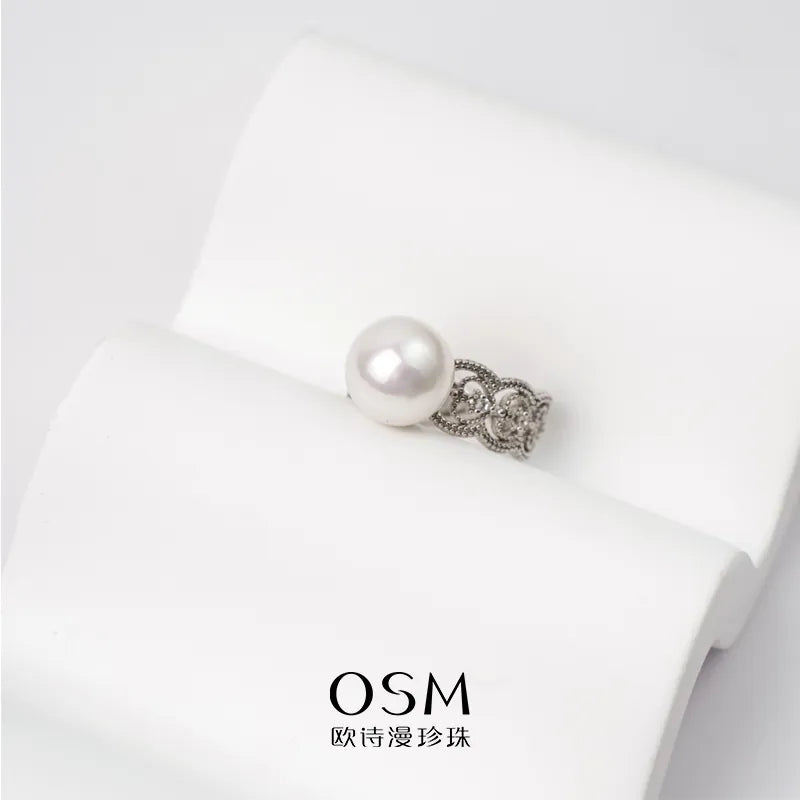 OSM Round Adjustable CZ Ring 11–12mm – Silvery White