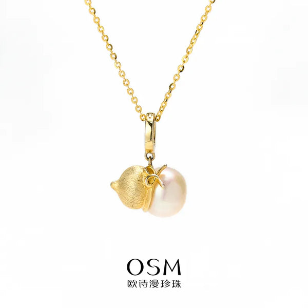 OSM GOLD Pearl Necklace 11–12 mm  925 Silver