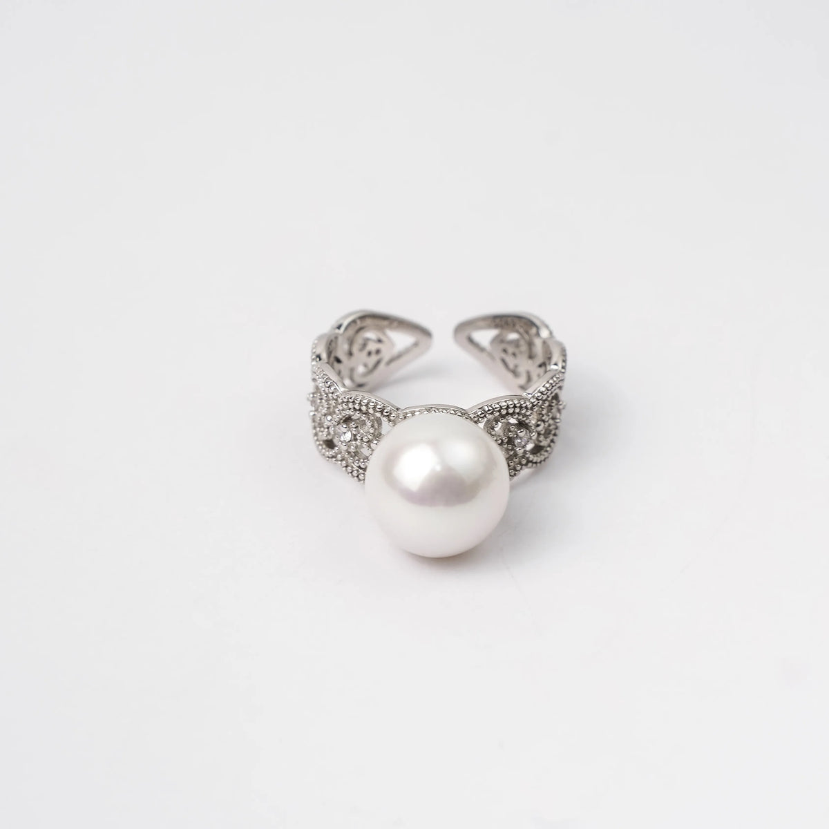 OSM Round Adjustable CZ Ring 11–12mm – Silvery White