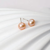OSM Pink Pearl Earrings (7–8 mm) in Sterling Silver