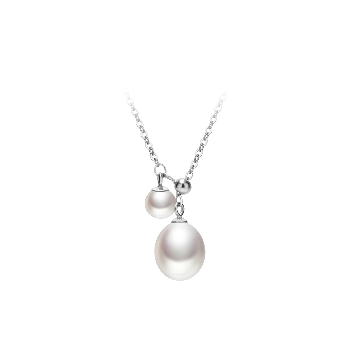 OSM Pearl Necklace 5–9 mm Oval (Teardrop) 925 Silver