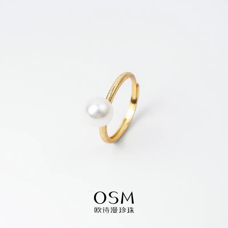 OSM Round Adjustable Ring 8–9mm – Gold Tone S925 Silver