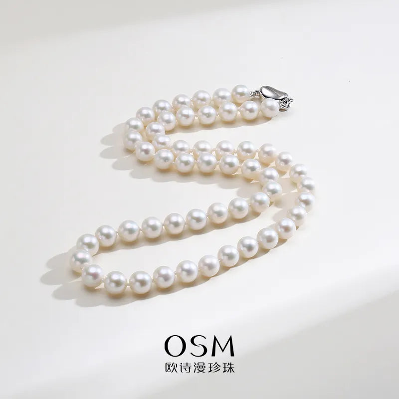 OSM Pearl Necklace 7–8 mm S925 Sterling Silver Clasp