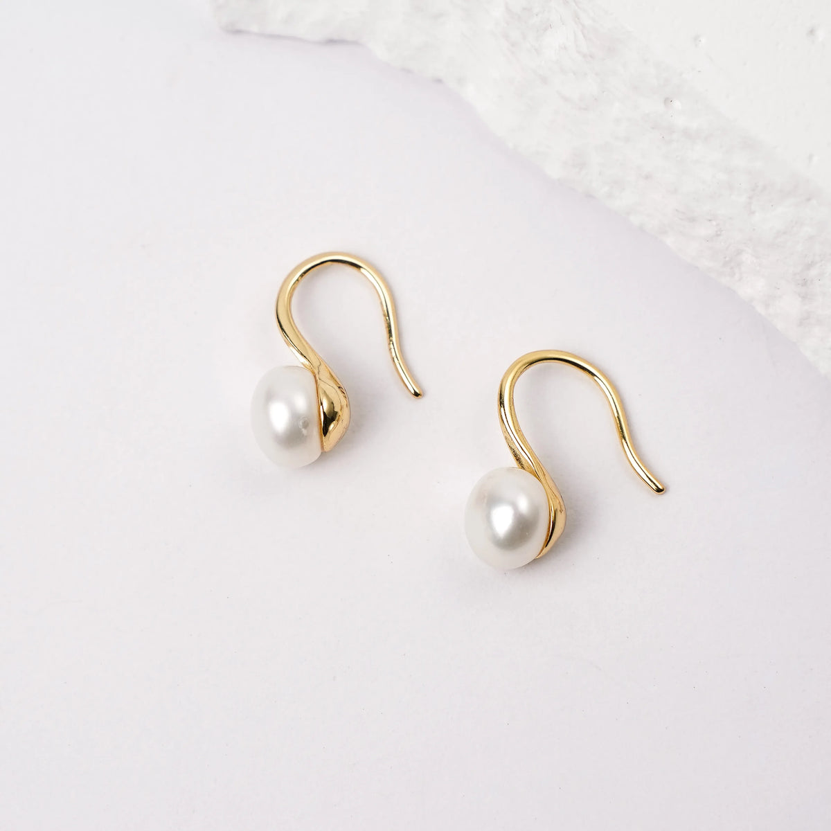 OSM Flat Round Earrings 8–9mm – Gold Tone, S925 Silver