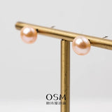 OSM Pink Pearl Earrings (7–8 mm) in Sterling Silver