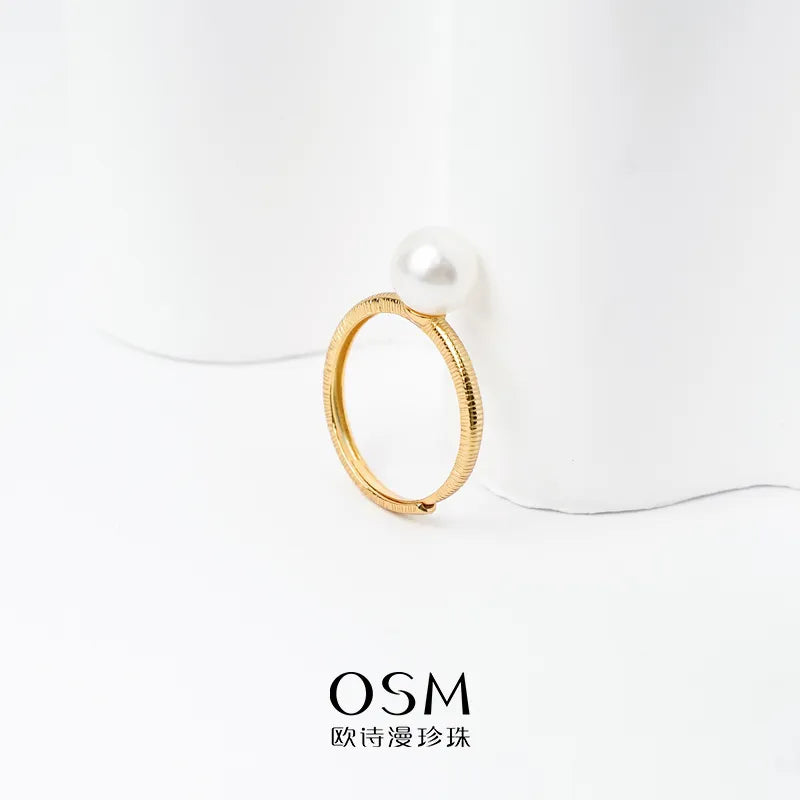 OSM Round Adjustable Ring 8–9mm – Gold Tone S925 Silver