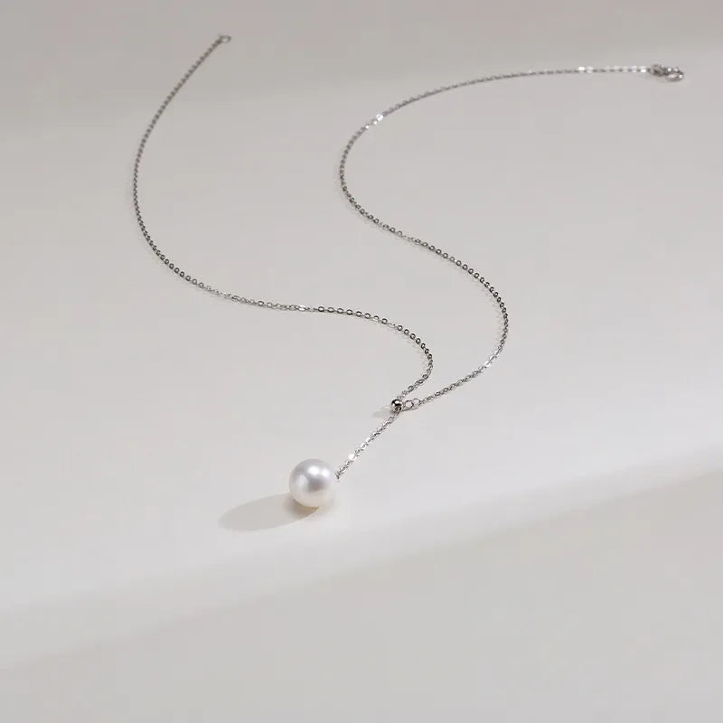 OSM Teardrop White Pearl Necklace 10–11mm, S925 Silver