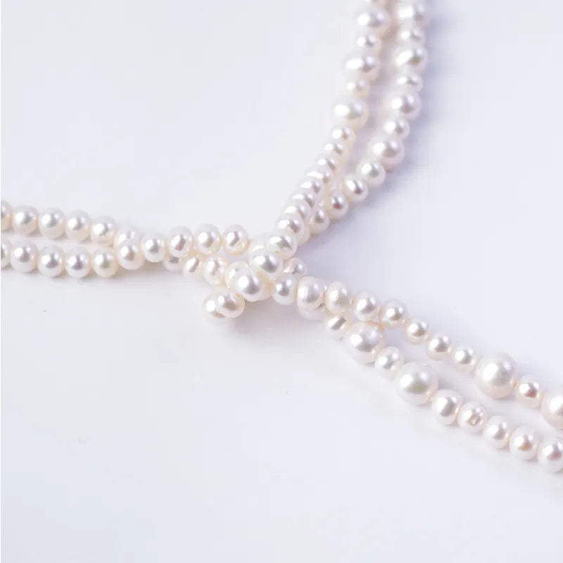 OSM White Pearl Necklace 5–8mm Nearly Round, 160cm
