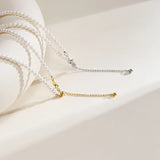OSM White Pearl Necklace – Nearly Round 3–4mm, Gold Clasp