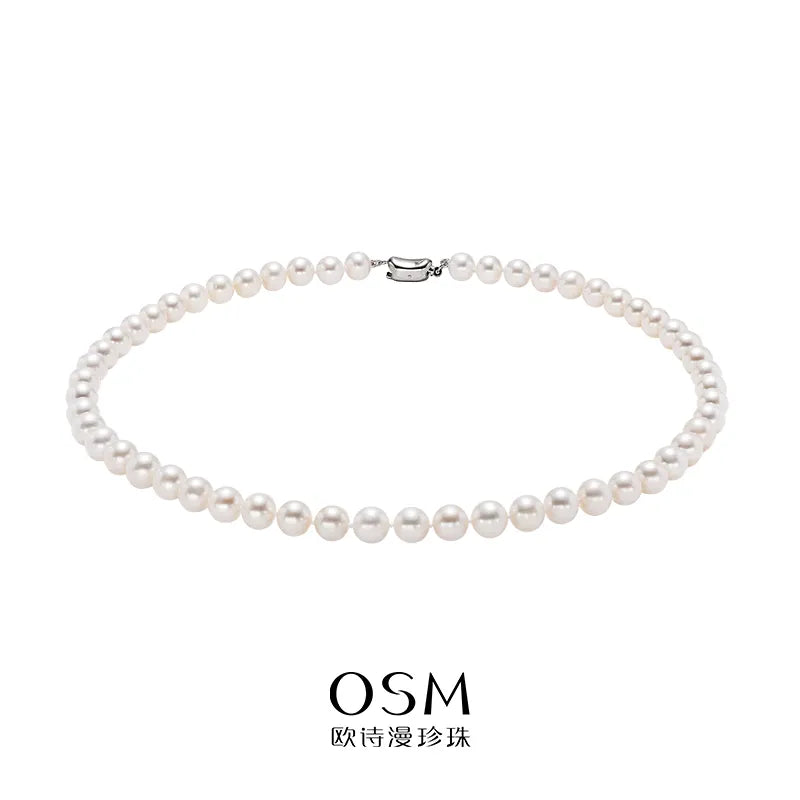 OSM Pearl Necklace 7–8 mm S925 Sterling Silver Clasp