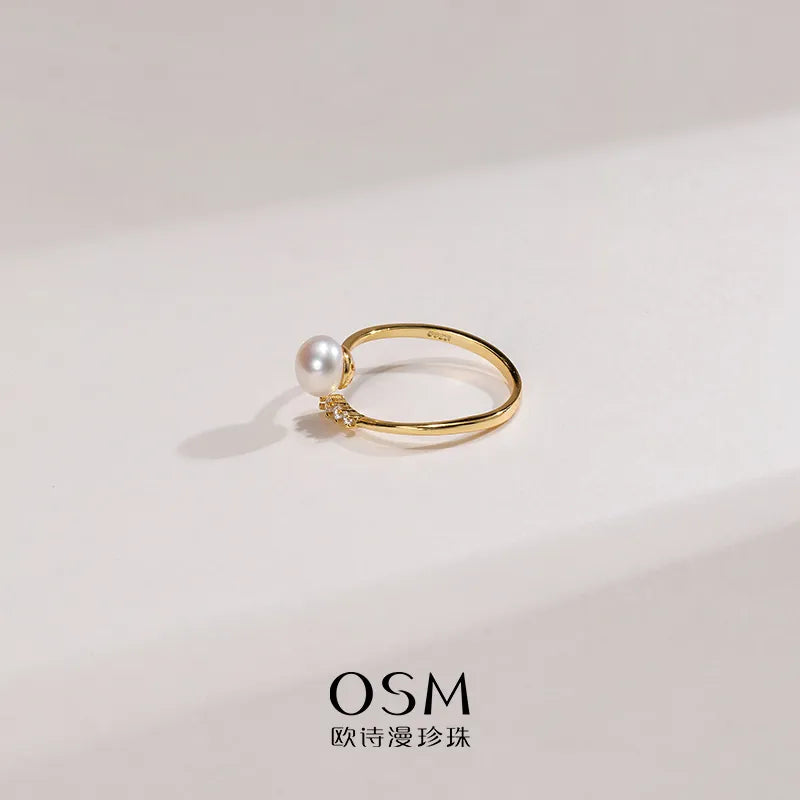 OSM Dome-Shaped Adjustable Ring 6–7mm – Gold Tone S925 Silver
