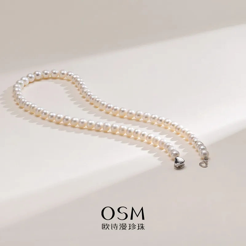 OSM Pearl Necklace 6–7 mm S925 Sterling Silver Clasp