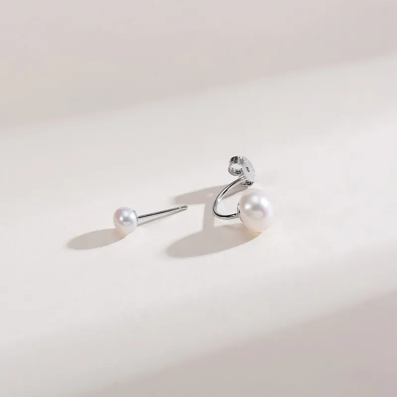 OSM Flat Round Silvery White Earrings 4–8mm – S925 Silver