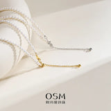 OSM White Pearl Necklace – Nearly Round 3–4mm, Gold Clasp