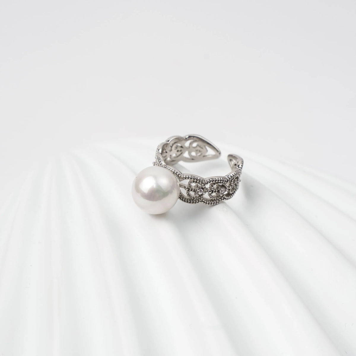 OSM Round Adjustable CZ Ring 11–12mm – Silvery White