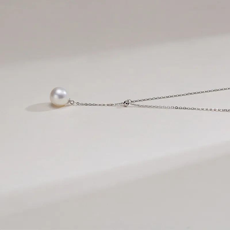 OSM Teardrop White Pearl Necklace 10–11mm, S925 Silver