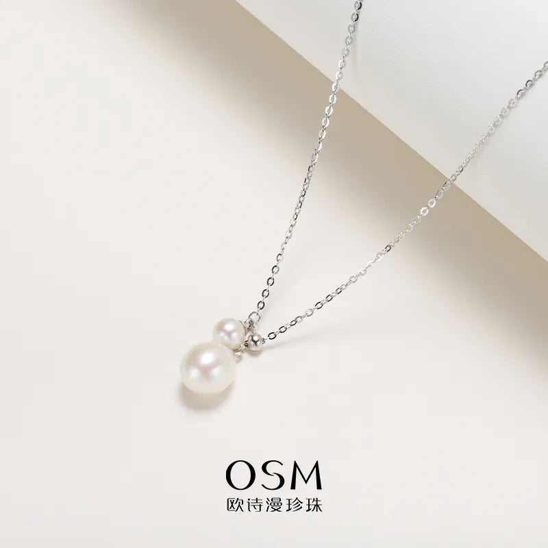 OSM Pearl Necklace 5–9 mm Oval (Teardrop) 925 Silver